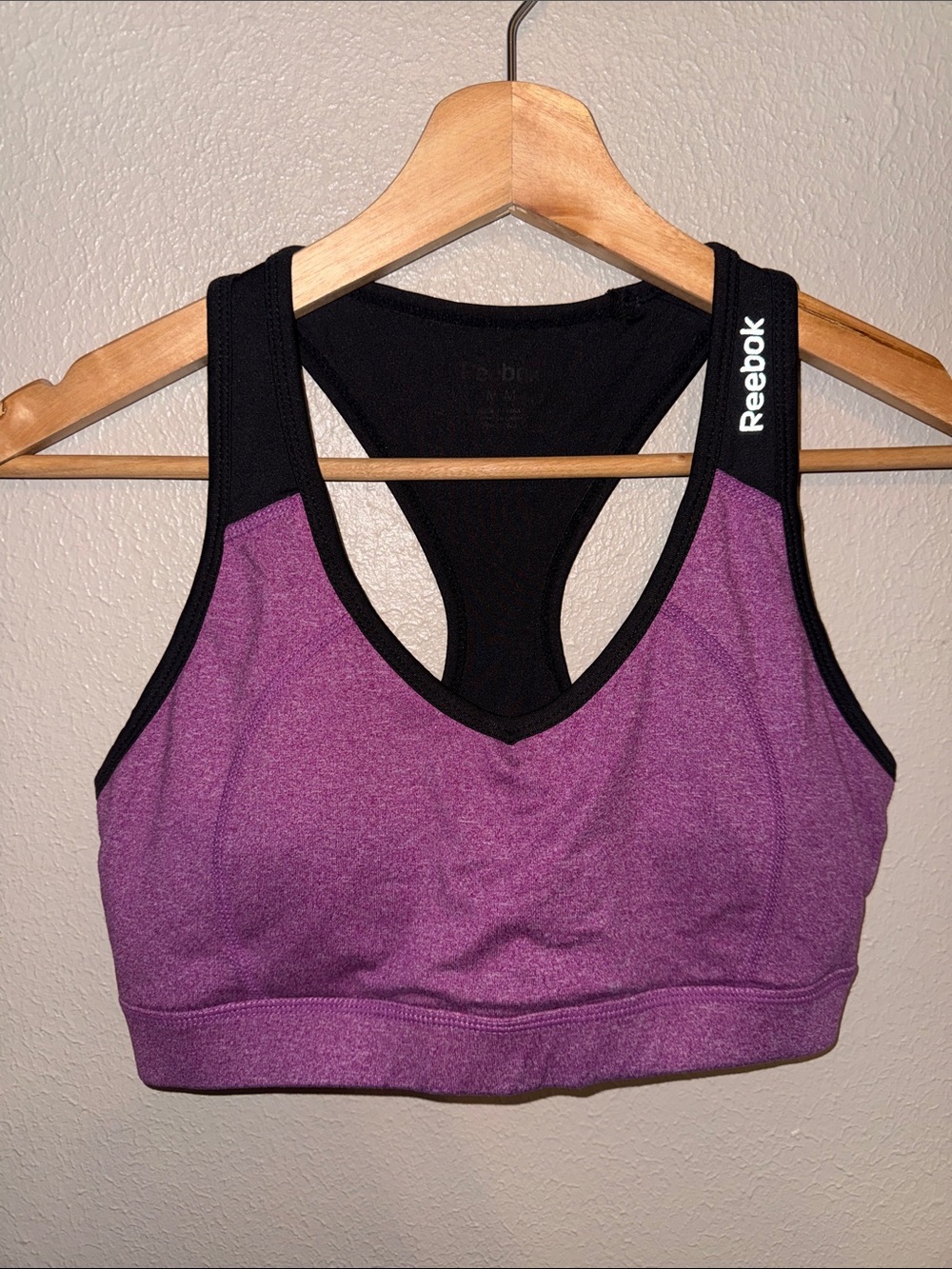 Reebok Purple and Black Racerback Sports Bra